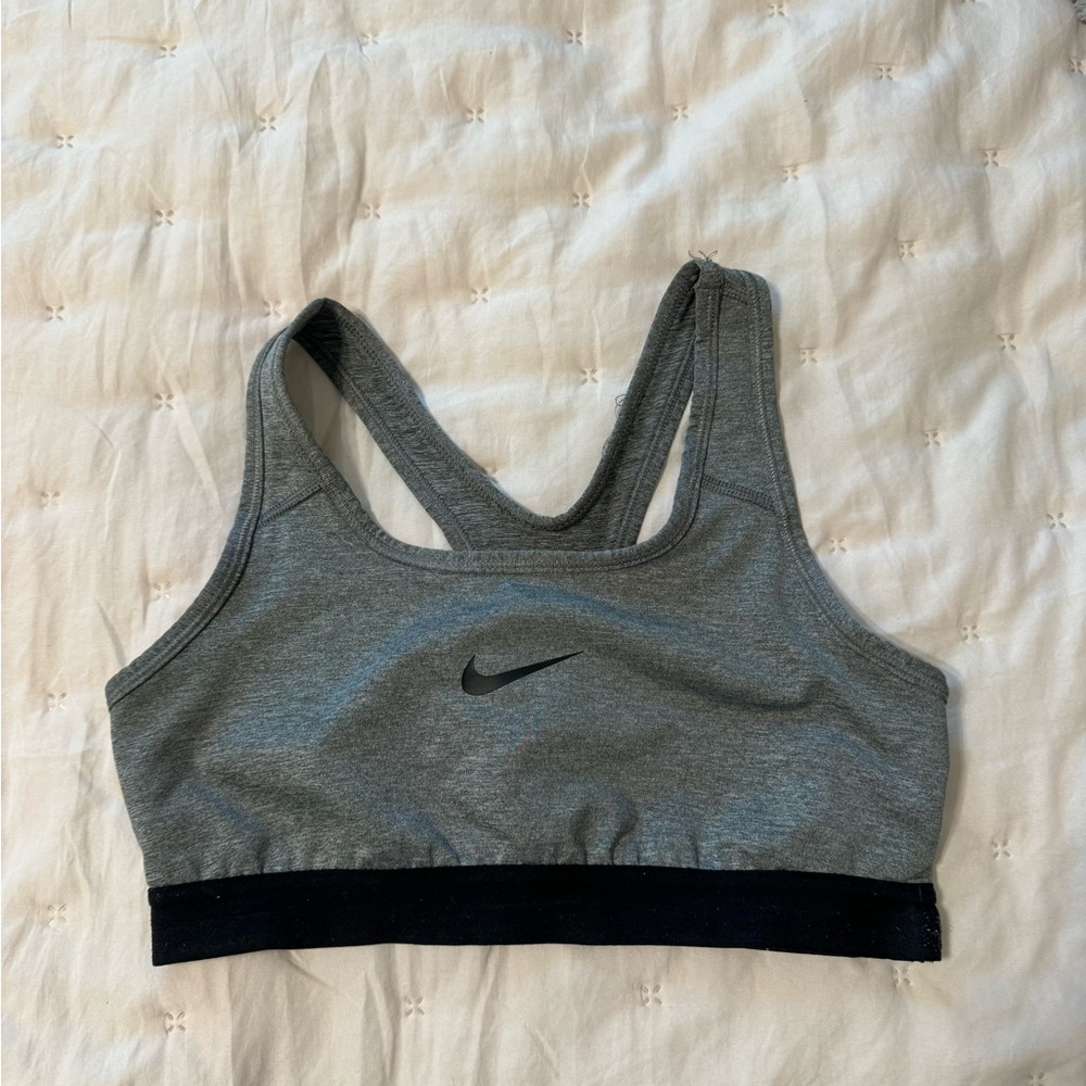 Gray and black nike sports bra!